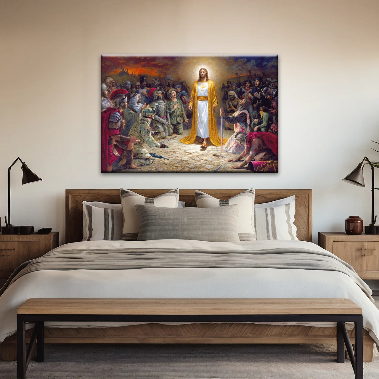 Soldiers of Jesus Christ Praying Before The Lord For Sins Committed Jesus Wall Decor