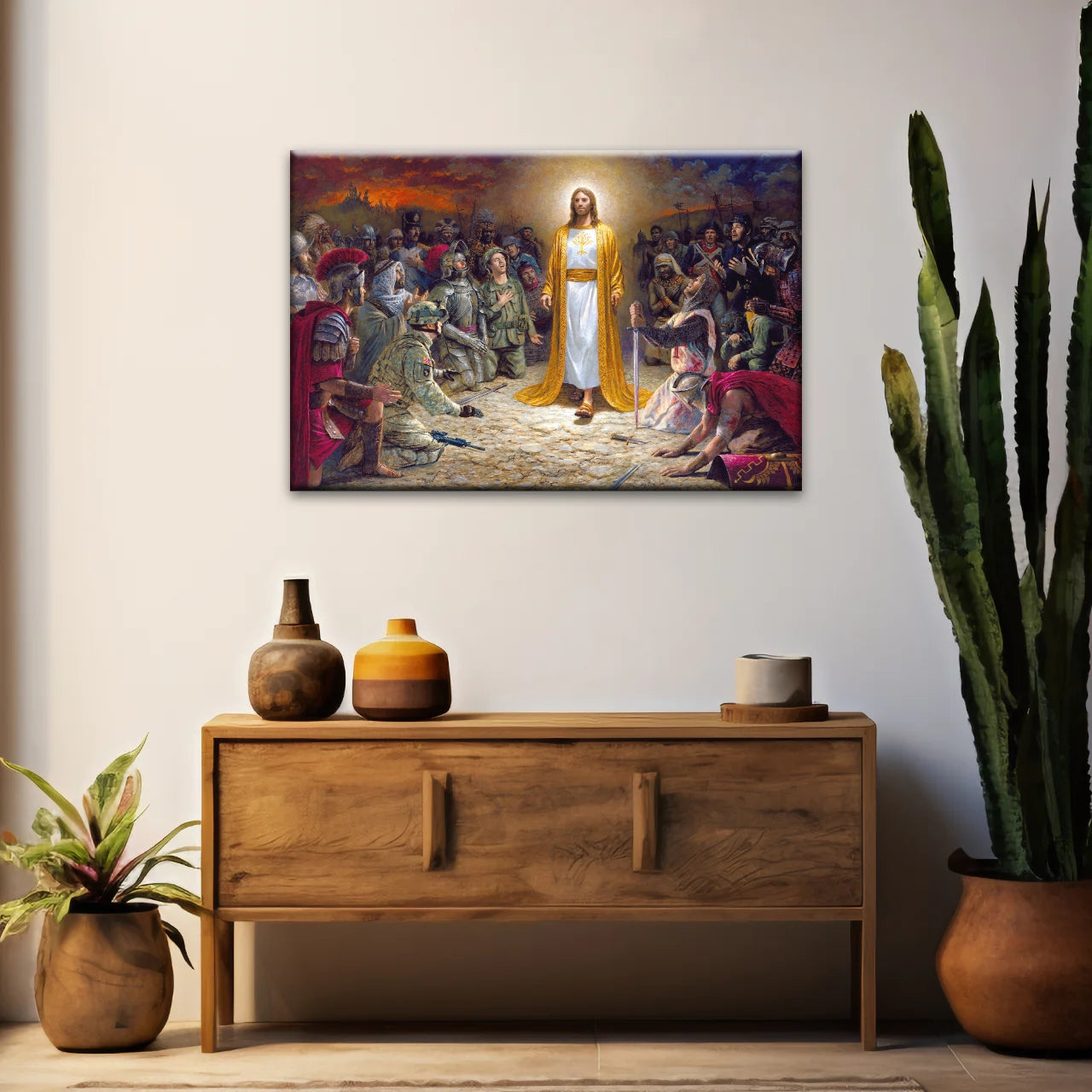 Soldiers of Jesus Christ Praying Before The Lord For Sins Committed Jesus Wall Decor