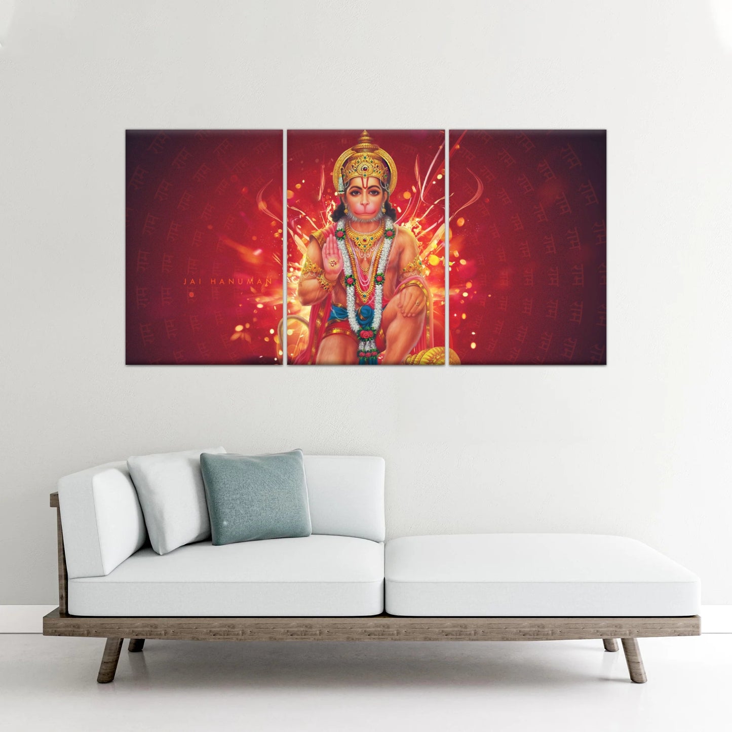 Sri Anjaneya - Hindu God Lord Hanuman Hinduism Canvas Painting