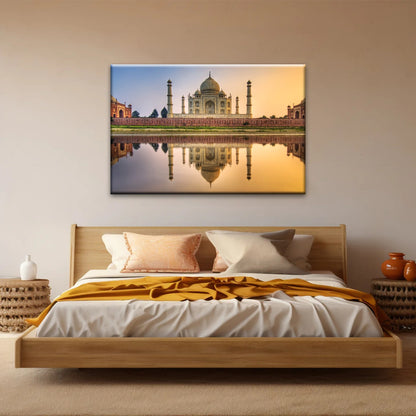 Taj Mahal In India At Dusk Hinduism Wall Art