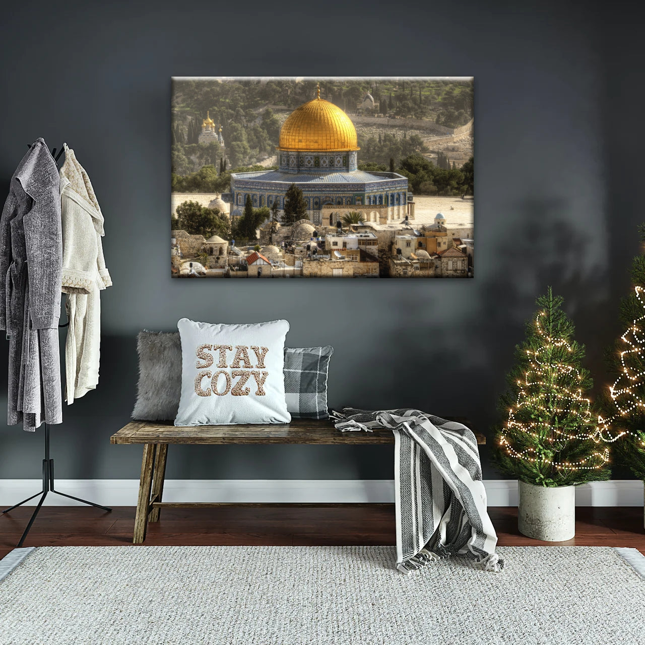 Dome Of The Rock In Jerusalem Israel Islamic Wall Art Canvas