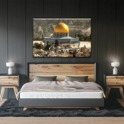 Dome Of The Rock In Jerusalem Israel Islamic Wall Art Canvas