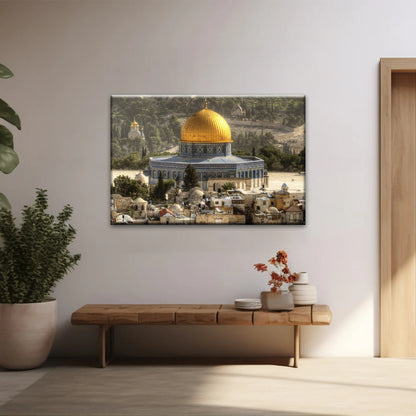 Dome Of The Rock In Jerusalem Israel Islamic Wall Art Canvas