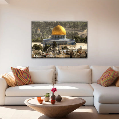Dome Of The Rock In Jerusalem Israel Islamic Wall Art Canvas