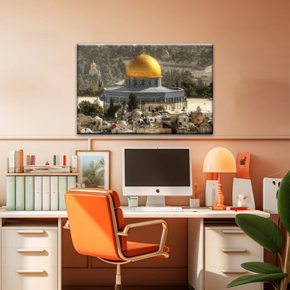 Dome Of The Rock In Jerusalem Israel Islamic Wall Art Canvas