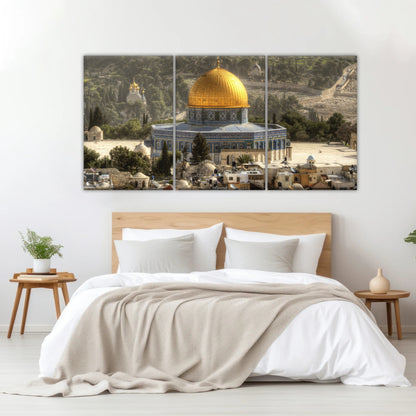 Dome Of The Rock In Jerusalem Israel Islamic Wall Art Canvas