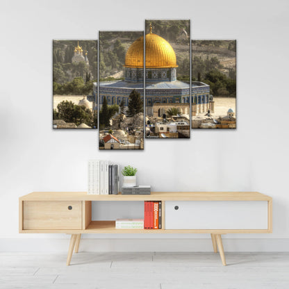 Dome Of The Rock In Jerusalem Israel Islamic Wall Art Canvas