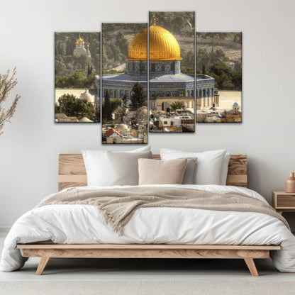 Dome Of The Rock In Jerusalem Israel Islamic Wall Art Canvas