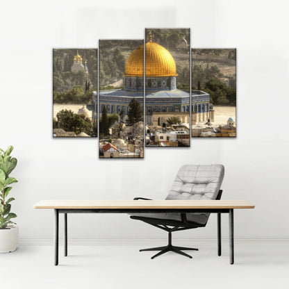 Dome Of The Rock In Jerusalem Israel Islamic Wall Art Canvas