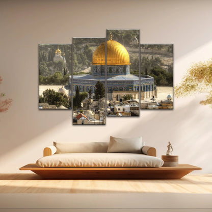 Dome Of The Rock In Jerusalem Israel Islamic Wall Art Canvas
