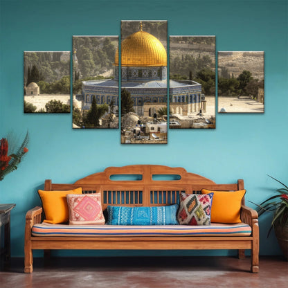 Dome Of The Rock In Jerusalem Israel Islamic Wall Art Canvas