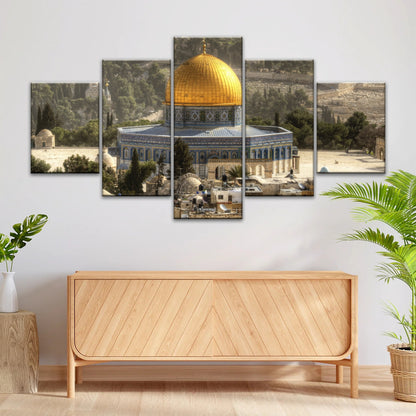 Dome Of The Rock In Jerusalem Israel Islamic Wall Art Canvas