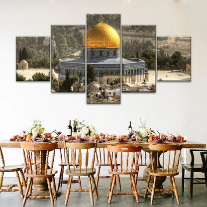 Dome Of The Rock In Jerusalem Israel Islamic Wall Art Canvas