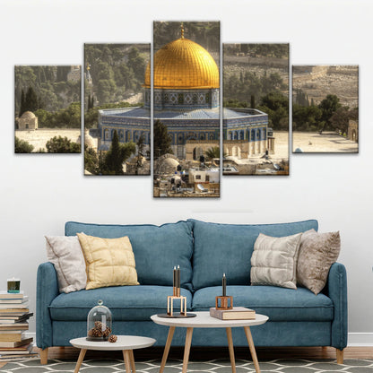Dome Of The Rock In Jerusalem Israel Islamic Wall Art Canvas