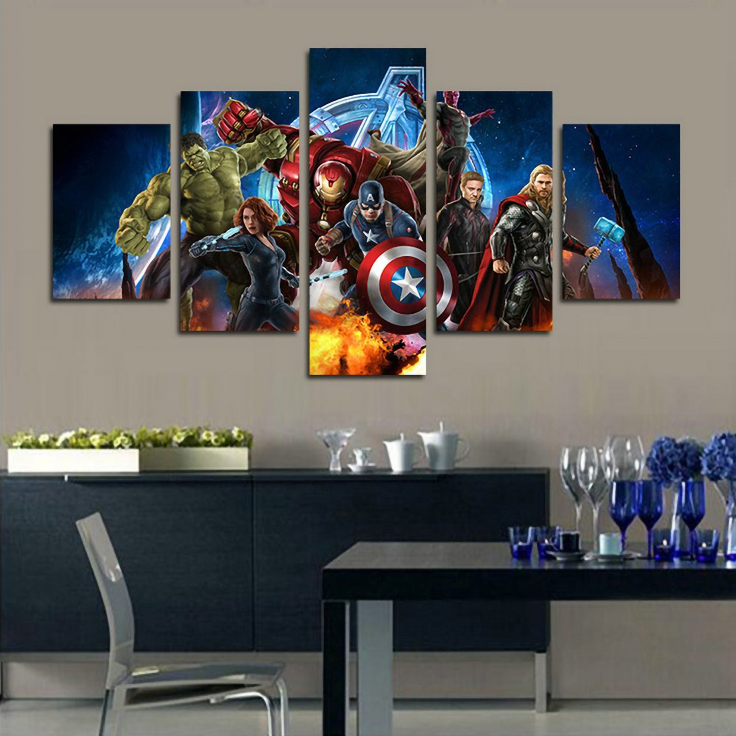 Custom 5 Panels Split Canvas Prints