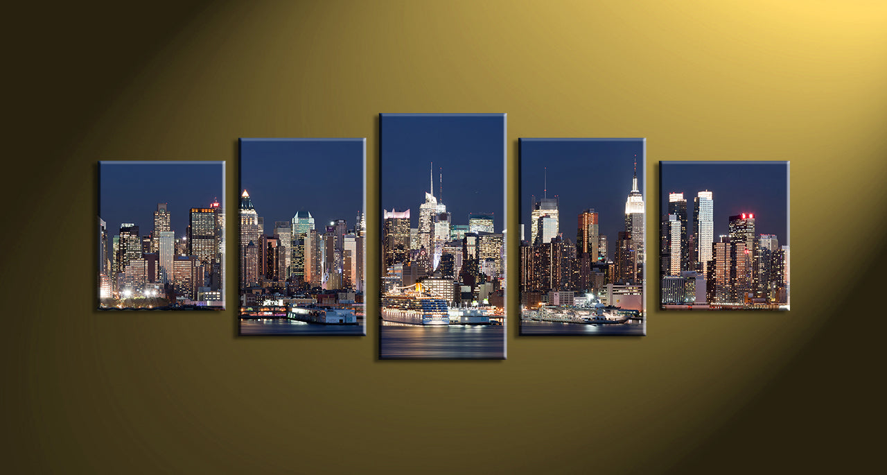 Custom 5 Piece Split Canvas Prints 24x60" 60x150cm(Large)