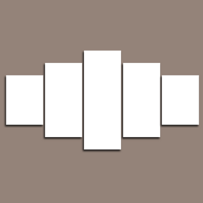 Custom 5 Panel Split Canvas Prints 32x60" 80x150cm (Large)